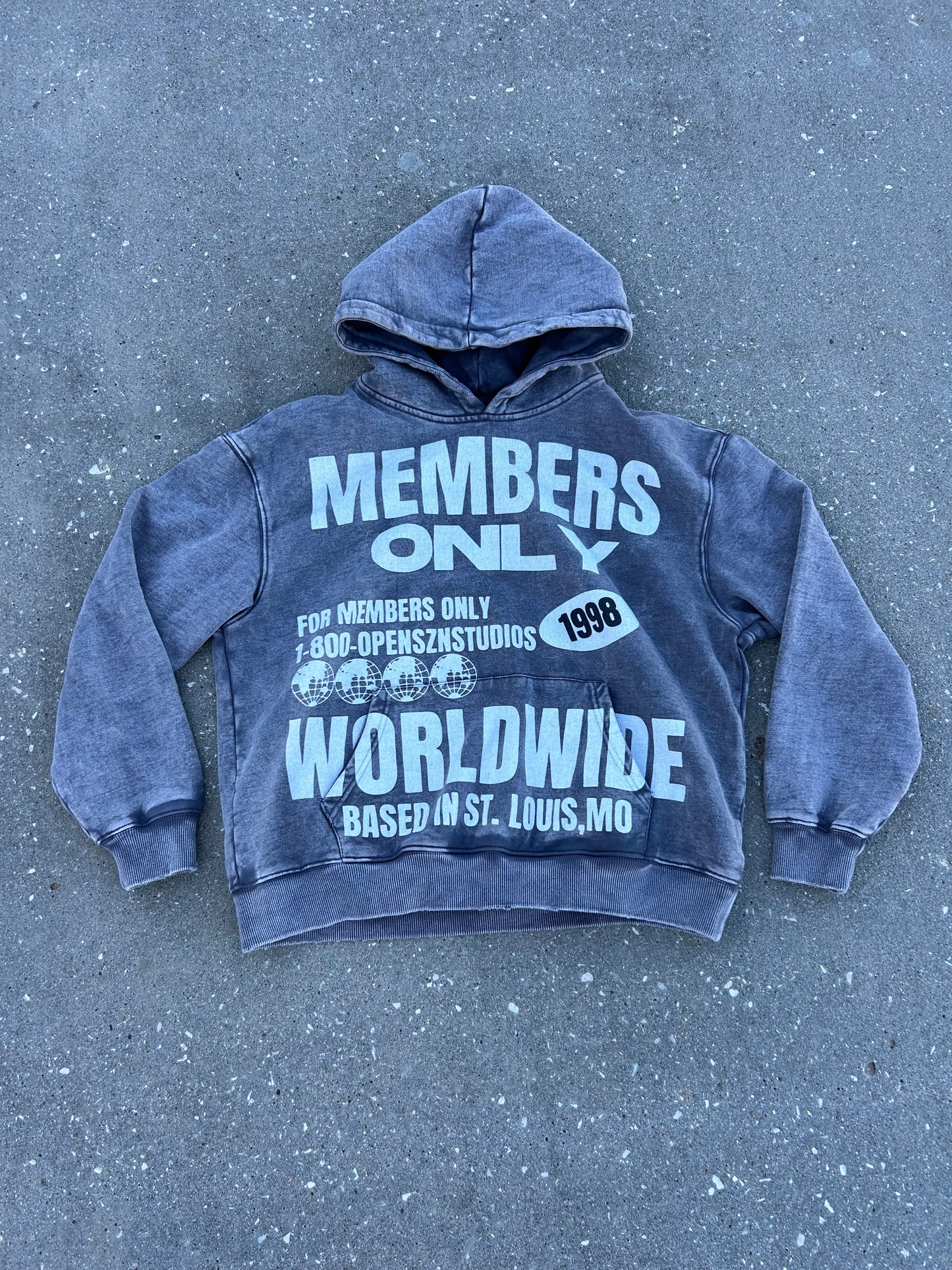 GREY “MEMBERS” HOODIE